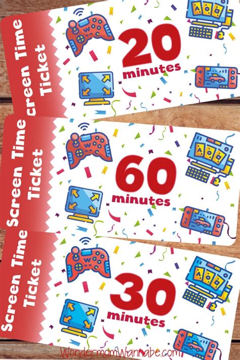 Free Printable Screen Time Tickets